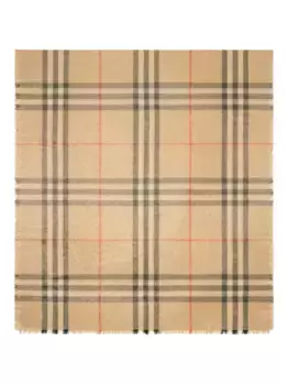 Шерстяной шарф с эффектом металлик BURBERRY, нейтральный