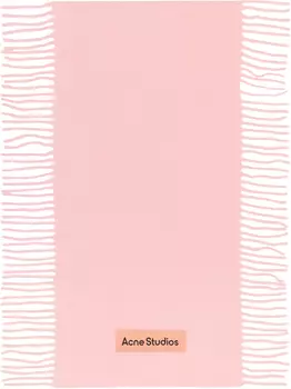 Шерстяной шарф с бахромой Acne Studios, розовый