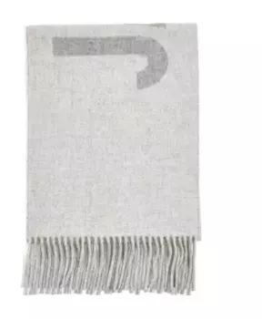 Шерстяной шарф с бахромой Jacquemus, серый