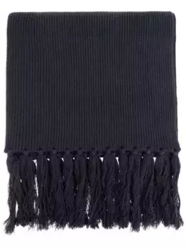 Шерстяной шарф с бахромой Officine Generale, синий