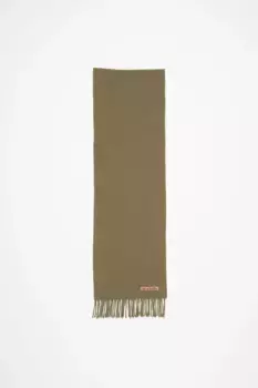 Шерстяной шарф с бахромой - скинни Acne Studios, Khaki green