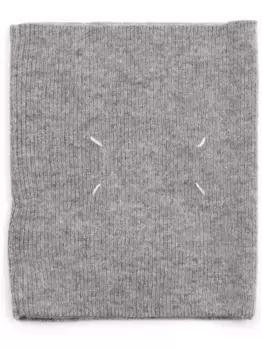 Шерстяной шарф с декоративной строчкой MAISON MARGIELA, серый