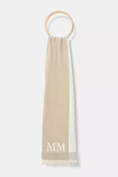 Шерстяной шарф с добавлением шерсти Mm, бежевый