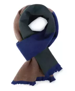 Шерстяной шарф с дрелью Boggi Milano, синий