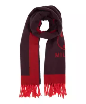 Шерстяной шарф с двойным вопросительным знаком Moschino, красный