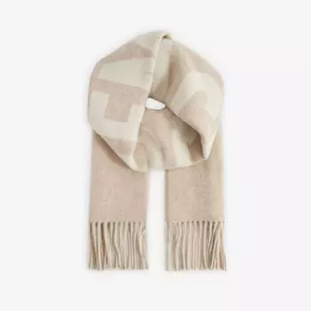 Шерстяной шарф с кисточками L'Echarpe Jacquemus, бежевый