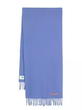Шерстяной шарф с логотипом Acne Studios, синий
