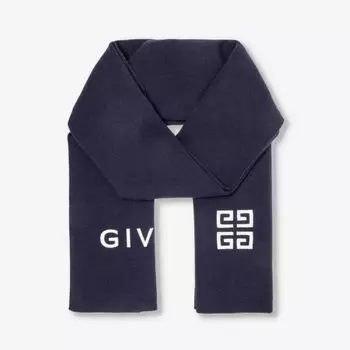 Шерстяной шарф с логотипом бренда 4g Givenchy, синий