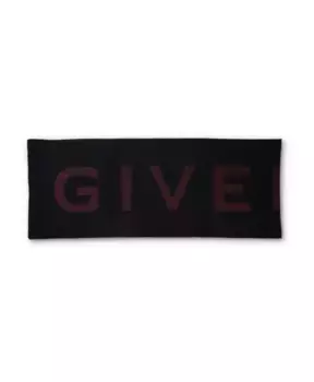 Шерстяной шарф с логотипом Givenchy, черный