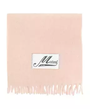 Шерстяной шарф с логотипом Marni, розовый