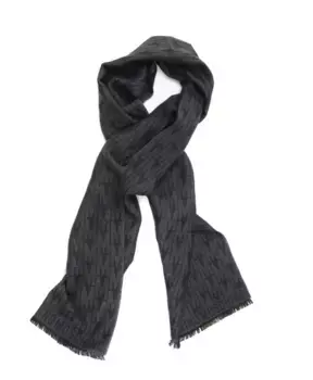 Шерстяной шарф с логотипом Moschino, черный