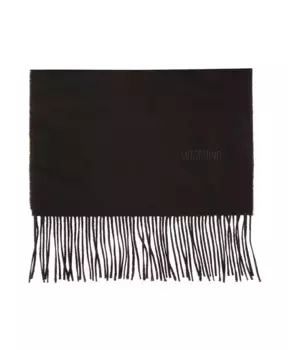 Шерстяной шарф с логотипом Moschino, черный
