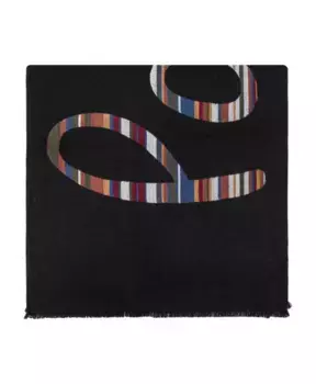 Шерстяной шарф с логотипом Paul Smith, черный