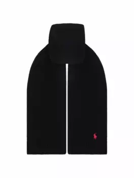 Шерстяной шарф с логотипом Ralph Lauren, черный
