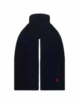 Шерстяной шарф с логотипом Ralph Lauren, тёмно-синий