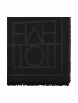 Шерстяной шарф с монограммой TOTEME, серый