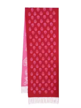 Шерстяной шарф с принтом Alexander McQueen, розовый