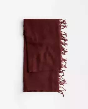 Шерстяной шарф с простой строчкой и бахромой Parfois, красный