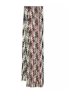 Шерстяной шарф с узором зигзаг Missoni, бежевый