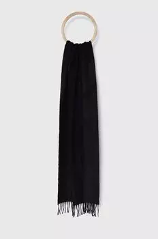 Шерстяной шарф Samsoe Samsoe, черный