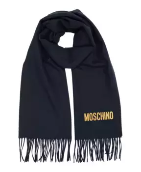 Шерстяной шарф: согрейтесь и элегантно этой зимой Moschino, синий