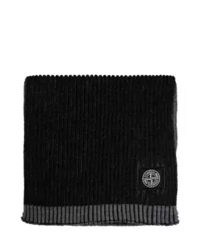Шерстяной шарф Stone Island, черный