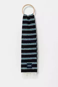 Шерстяной шарф Sunnei, темно-синий