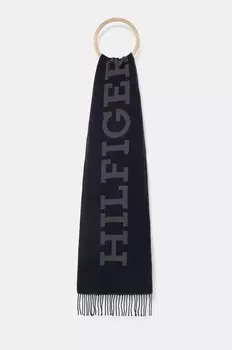 Шерстяной шарф Tommy Hilfiger, темно-синий
