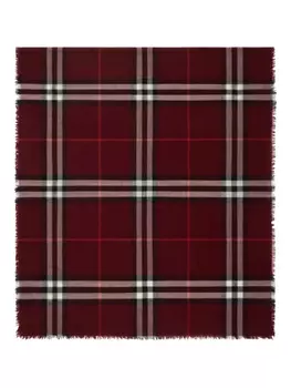 Шерстяной шарф в клетку Burberry, красный