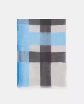 Шерстяной шарф в клетку темно-синего цвета Latouche, темно-синий