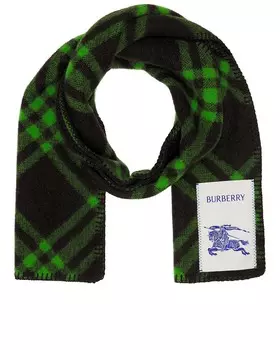 Шерстяной шарф в клетку Tri Bar Burberry, цвет Shale