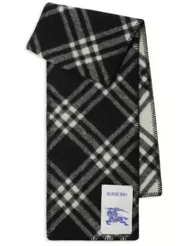 Шерстяной шарф в клетку Vintage Check BURBERRY, черный