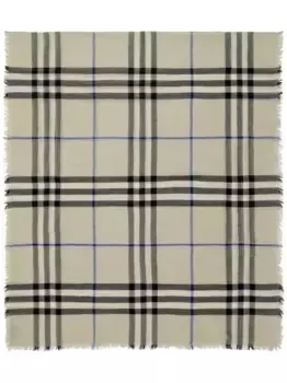 Шерстяной шарф в клетку Vintage Check BURBERRY, нейтральный