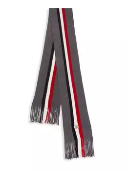 Шерстяной шарф в полоску Moncler, угольный