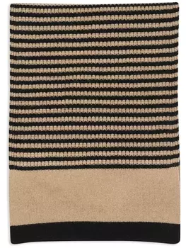 Шерстяной шарф в полоску Roberto Collina, коричневый