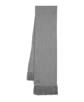 Шерстяной шарф в рубчик Golden Goose, серый