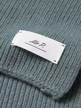 Шерстяной шарф в рубчик MR P., синий