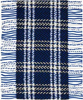 Шерстяной шарф в сине-черную клетку Burberry