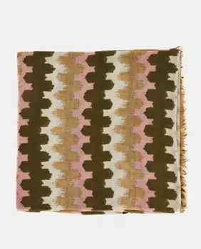 Шерстяной шарф Wonderland с зеленым геометрическим принтом Abbacino, зеленый