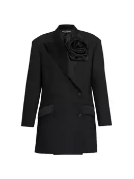 Шерстяной смокинг с цветочным узором Dolce&Gabbana, цвет nero