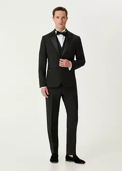 Шерстяной смокинг с жилетом Beymen Club, черный