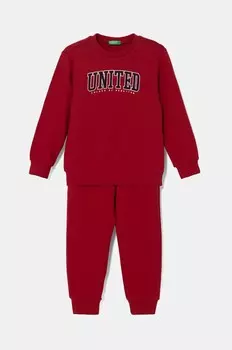 Шерстяной спортивный костюм для мальчиков United Colors of Benetton, гранатовый