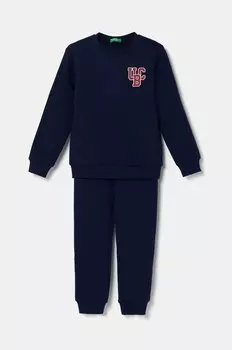 Шерстяной спортивный костюм для мальчиков United Colors of Benetton, темно-синий