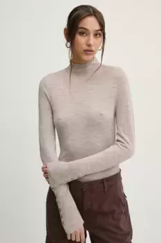 Шерстяной свитер Abercrombie & Fitch, бежевый