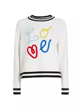 Шерстяной свитер Albina Love Alice + Olivia, черный