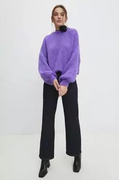 Шерстяной свитер Answear Lab, фиолетовый