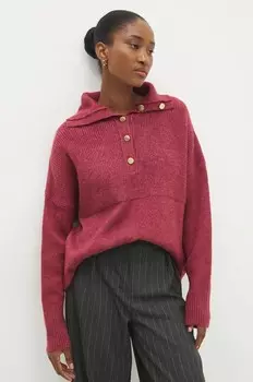 Шерстяной свитер Answear Lab, гранатовый