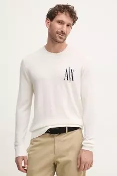 Шерстяной свитер Armani Exchange, бежевый