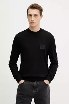 Шерстяной свитер Armani Exchange, черный