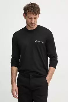 Шерстяной свитер Armani Exchange, черный
